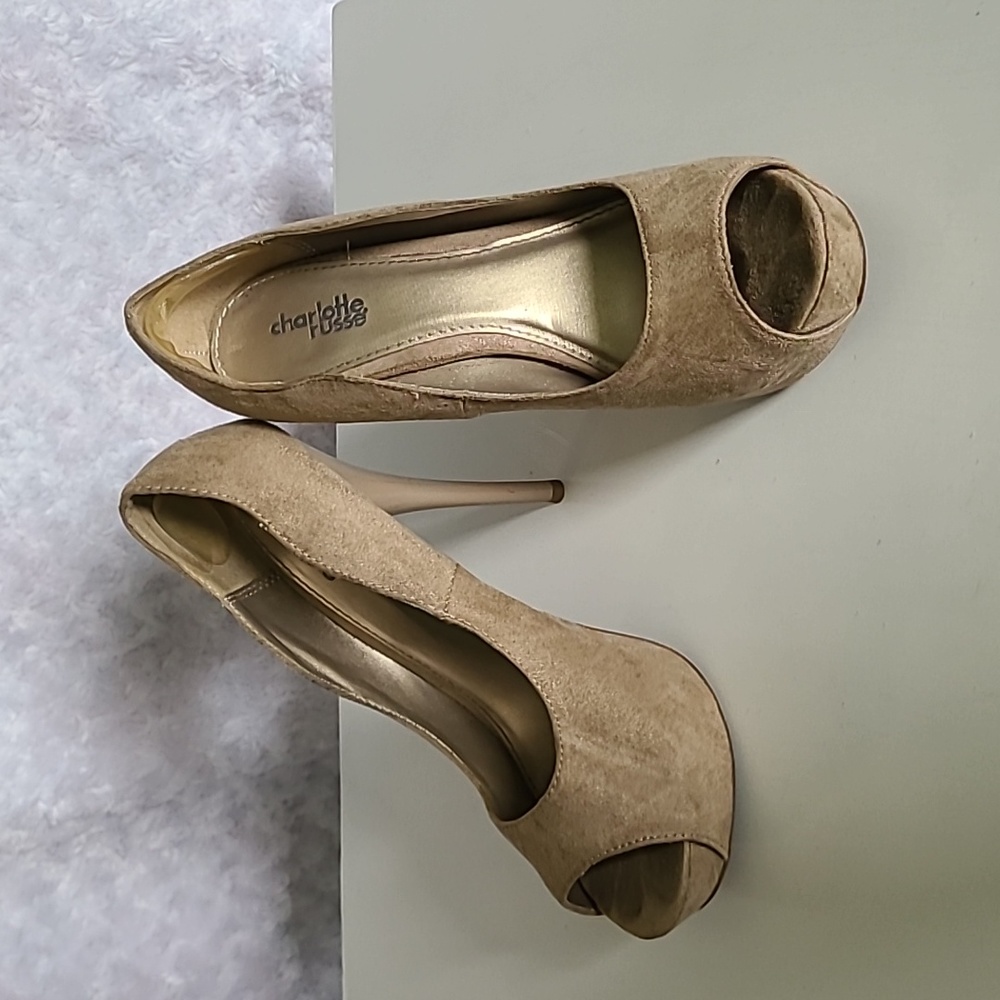 Peep Toe Suede Stilletos